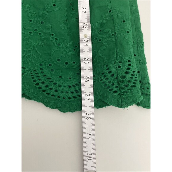 TECE Green Women’s Dress Embroidered Eyelet Scalloped Hem & Sleeves Bohemian L - Picture 9 of 14